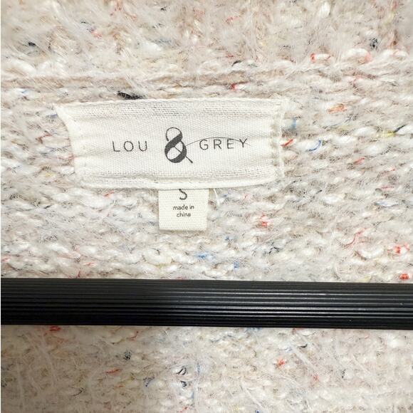 Lou & Grey Fuzzy Eyelash Knit Cream Sweater Women’s Small Soft Cozy Pullover - Picture 4 of 12